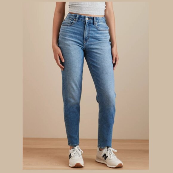 AMERICAN EAGLE Curvy Mom Jeans Real Good Ankle Hi-Rise Stretch Women 8 x 26" - Picture 1 of 15